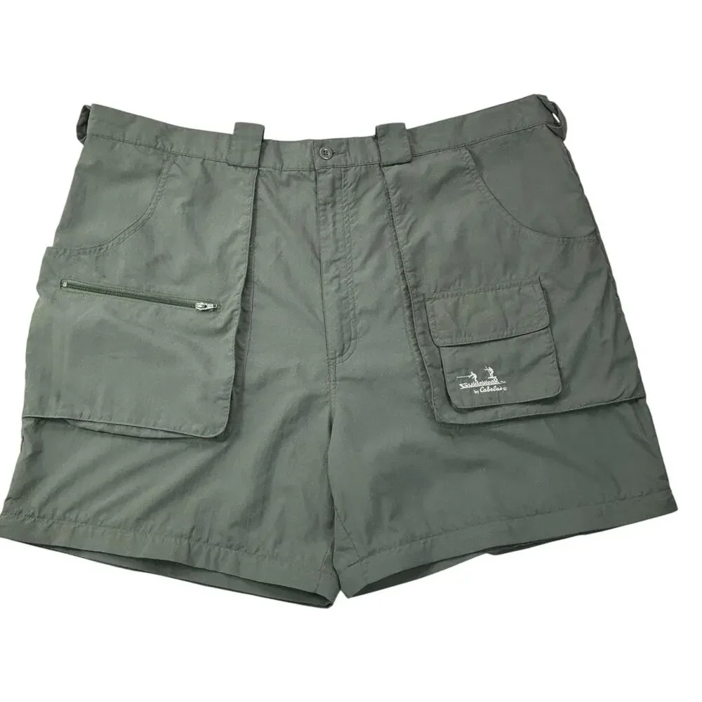 Cabelas Guidewear Convertible Zip Off Pants Men XL Green Fishing Camping Hiking‎